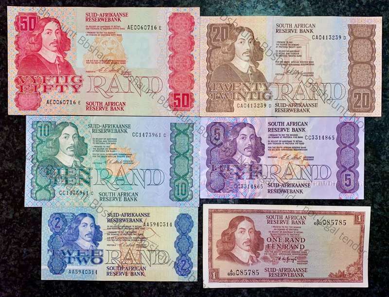 COMPLETE SET OF CL STALS & DECIMALS R50 TO R2AA GOOD CONDITION 1ST ISSUE 1990 - R1A TW DE JONGH 1967