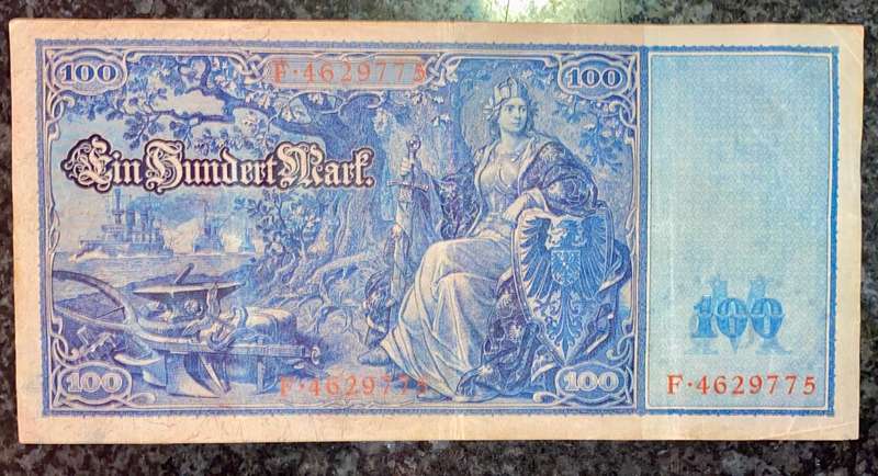 GERMANY 100 MARK 1910 LARGE NOTE