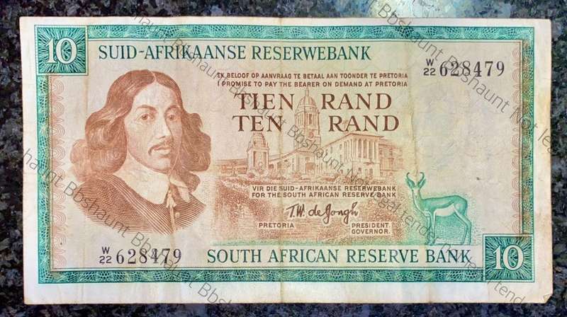 ERROR REPLACEMENT NOTE TW DE JONGH R10 -W22- A/E 3RD ISSUE 1976 - OFF CENTER ERROR