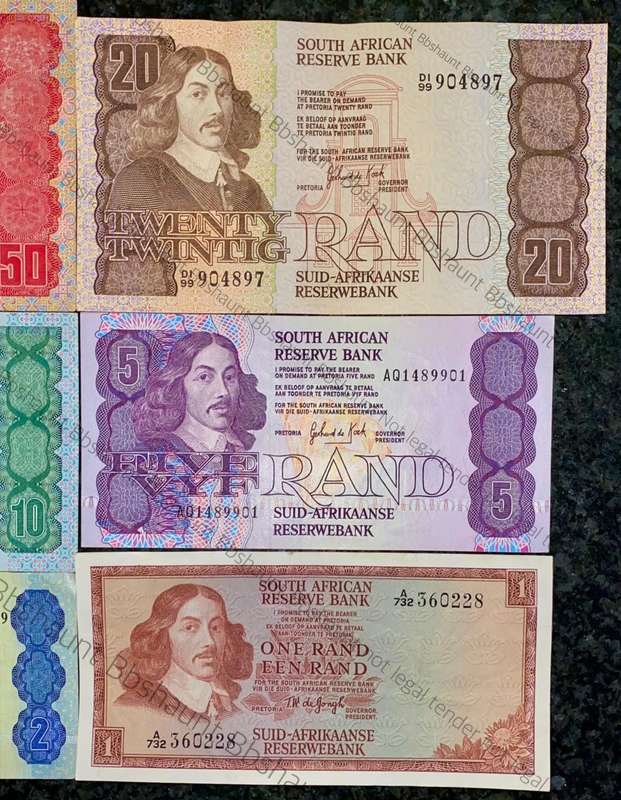 COMPLETE SET OF GPC DE KOCK & DECIMALS R50AA TO R2A - 1980s (R1A TW DE JONGH 1975) 1 BID TAKES ALL)