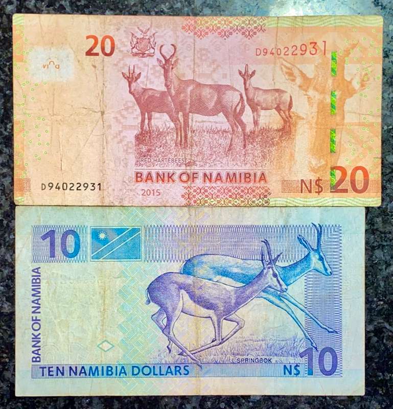 NAMIBIA 10 DOLLARS HENDRIK WITBOOI  & 20 DOLLARS 2015(1 BID TAKES ALL)