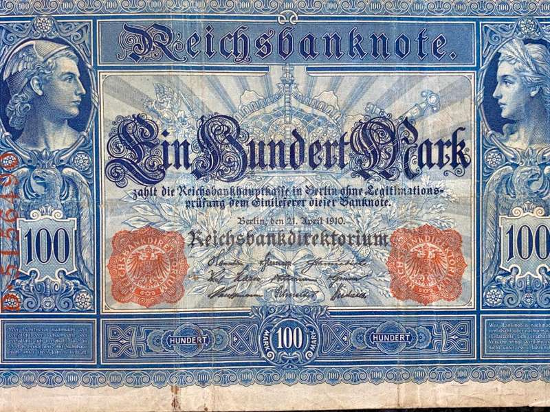 GERMANY 100 MARK 1910 LARGE NOTE