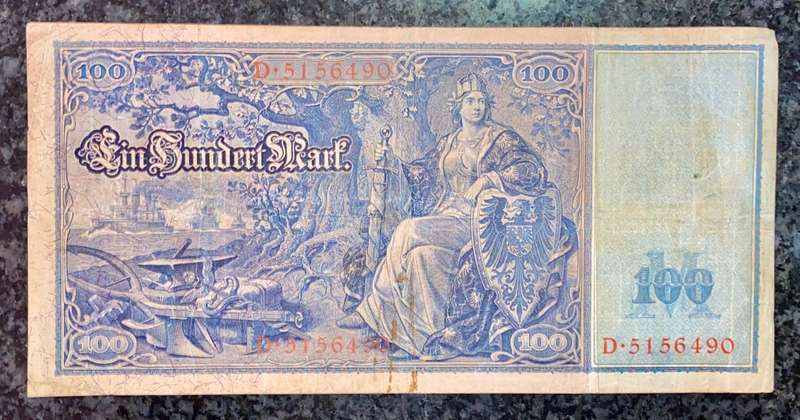 GERMANY 100 MARK 1910 LARGE NOTE