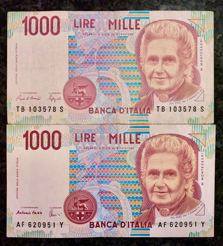 ITALY SET 1000 LIRE TWO DIFFERENT SIGNATURES(1 BID TAKES ALL)