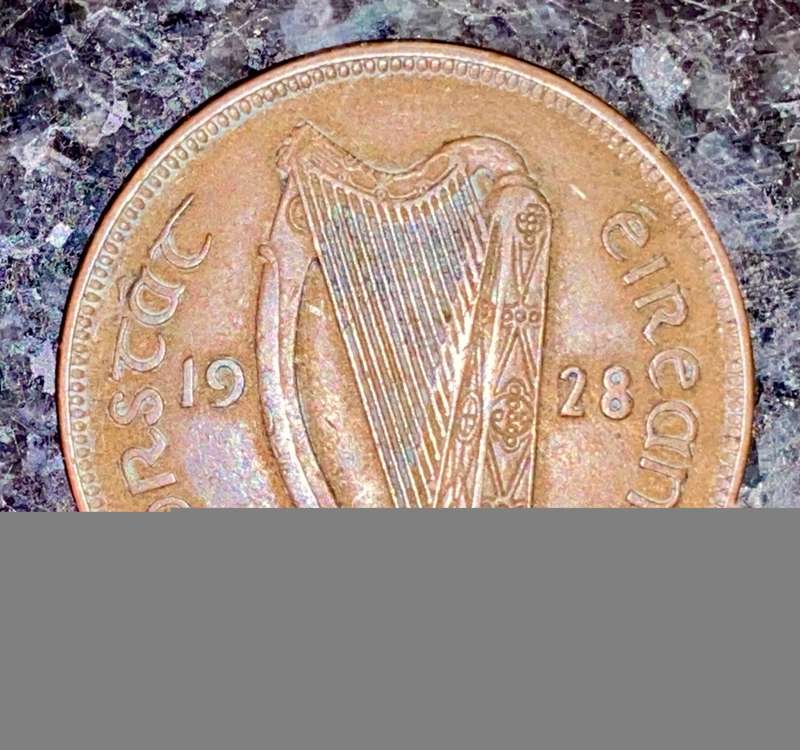 IRELAND 1 PENNY 1928 HEN & CHICKS