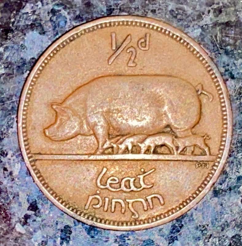 IRELAND 1/2 PENNY 1939 WW2 VERY RARE