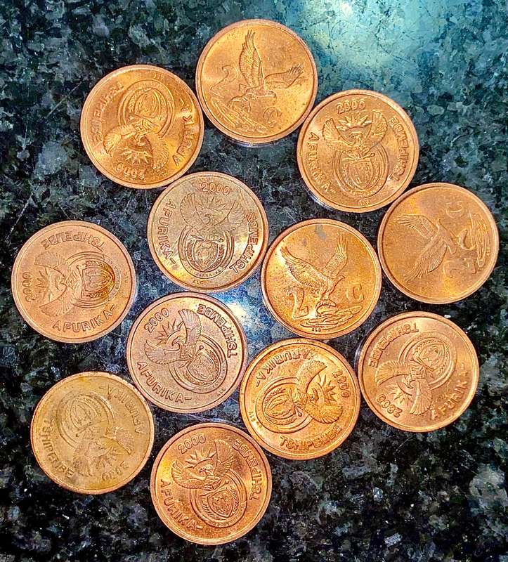 2 CENT 2000 NEW COAT OF ARMS CIRCULATED(BID PER COIN)