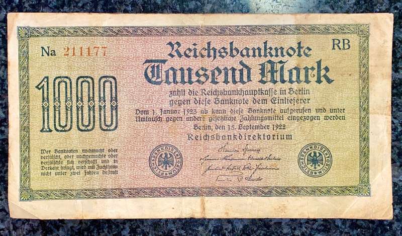 GERMANY 1000 MARK 1922