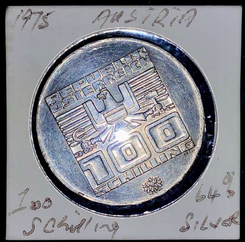 AUSTRIA SILVER 100 SHILLING 1973 WINTER OLYMPICS IN COIN FLIP