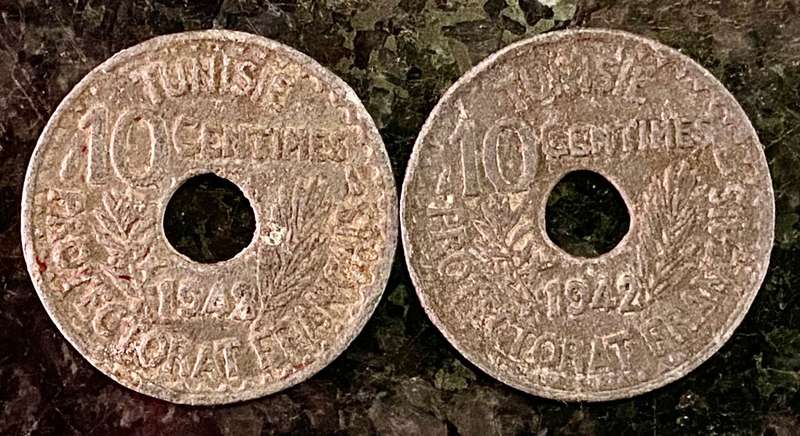 TUNISIA SET 10 CENTIMES 1942 WW2 (1 BID TAKES ALL)