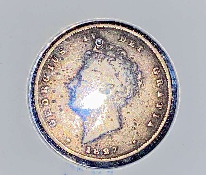 GREAT BRITAIN SILVER 1 SHILLING 1827 STERLING SILVER IN COIN FLIP