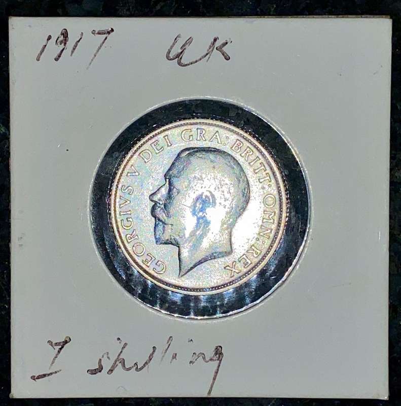 GREAT BRITAIN SILVER 1 SHILLING 1917 STERLING SILVER IN COIN FLIP