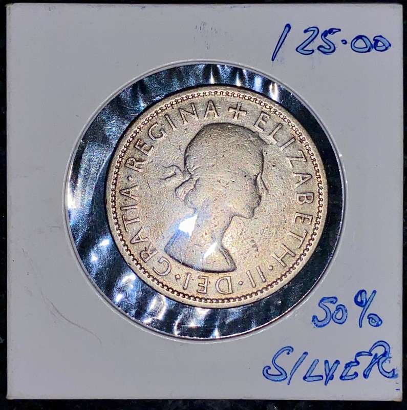 AUSTRALIA SILVER 1 FLOREN 1954 GOOD CONDITION IN COIN FLIP