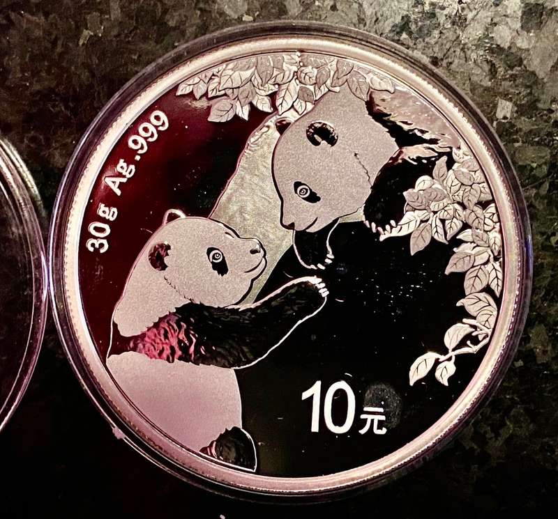 CHINESE PANDA 2023 - 30g PURE SILVER .999 SILVER ROUND IN CAPSULE