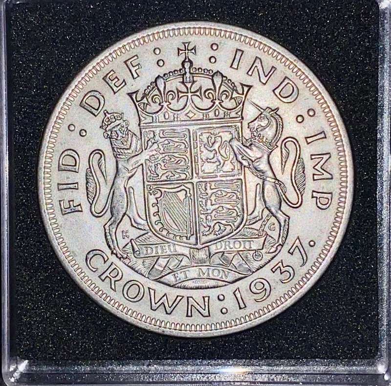 GREAT BRITAIN SILVER CROWN 1937 SILVER CROWN GOOD CONDITION - IN CAPSULE