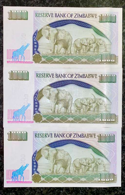 ZIMBABWE SET 1000 DOLLARS 2003 UNC - CLOSE SEQUENCE (1 BID TAKES ALL)