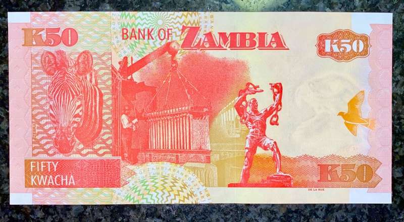 ZAMBIA 50 KWACHA UNC 2008