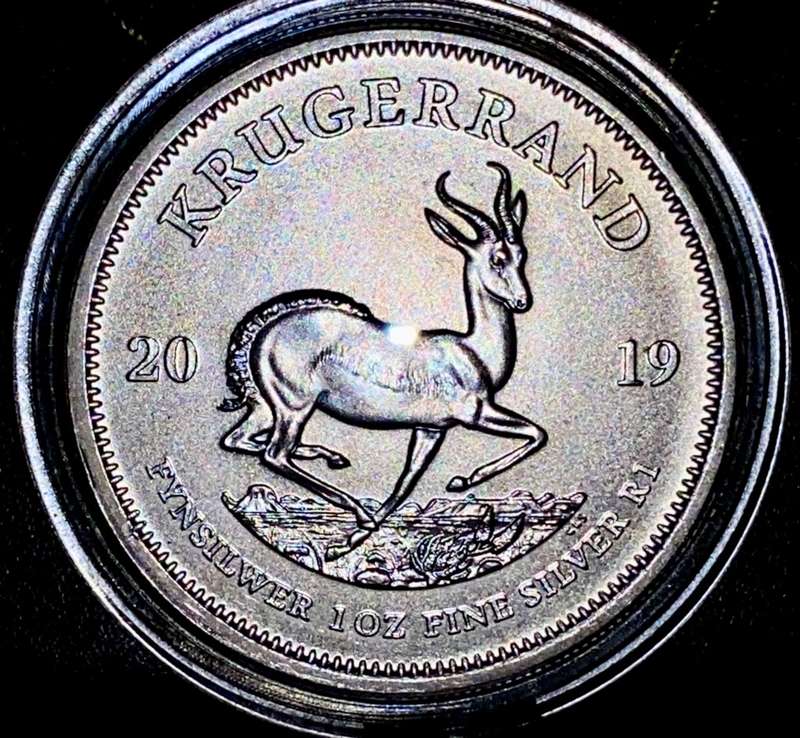 SOUTH AFRICA 1OZ FINE SILVER KRUGERRAND COLLECTION - PREMIUM UNC 2017 TO 2023 ALL IN POUCH & CAPSULE