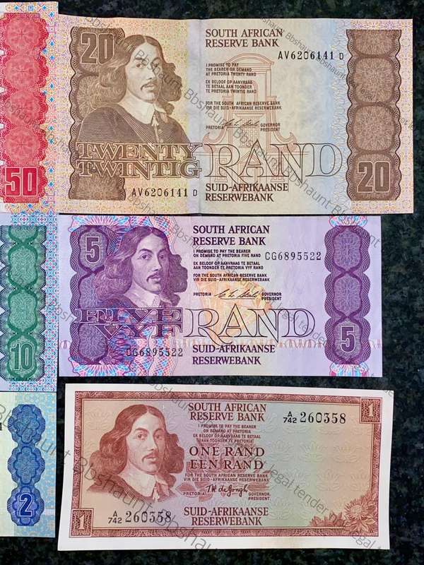 COMPLETE SET OF CL STALS & DECIMALS R50 TO R2AA --1ST ISSUE 1990 [R1A DE JONGH 1967]1 BID TAKES ALL)