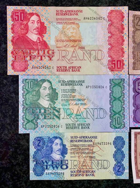 COMPLETE SET OF CL STALS & DECIMALS R50 TO R2AA --1ST ISSUE 1990 [R1A DE JONGH 1967]1 BID TAKES ALL)