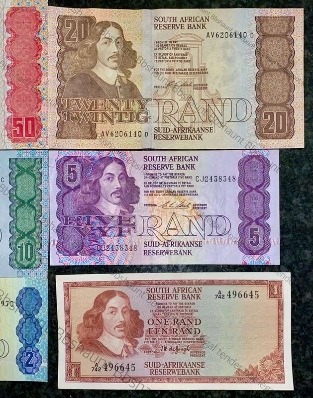COMPLETE SET OF CL STALS & DECIMALS R50 TO R2AA GOOD CONDITION 1ST ISSUE 1990[R1A DE JONGH 1967)