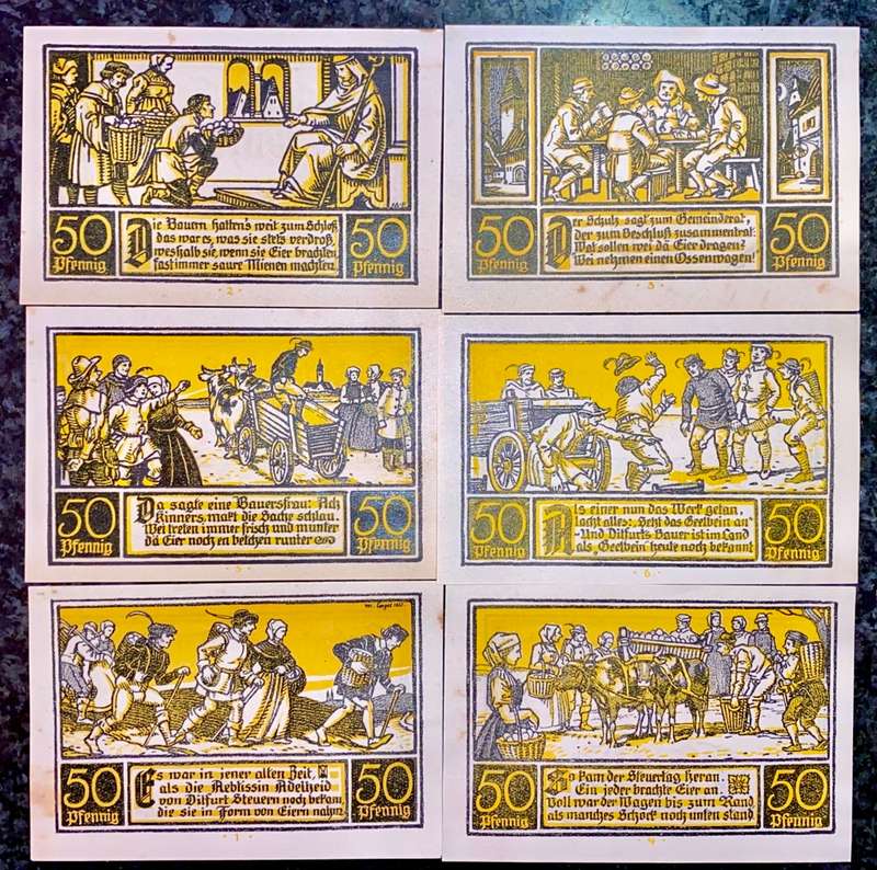 GERMANY SET - DITFURT - 50 PFENNIG 1921 - UNC NOTGELD (EMERGENCY MONEY) - AMAZING ART(1 BID TAKE AL