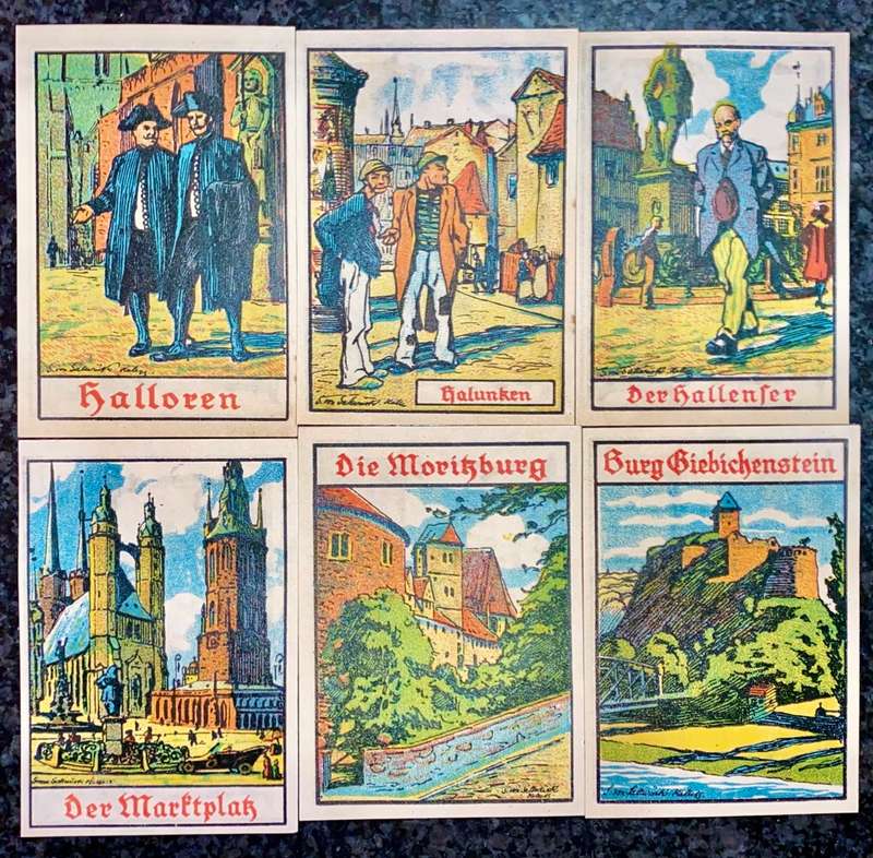 GERMANY SET - HALLE A SAALE - 50 PFENNIG 1921 UNC NOTGELD (EMERGENCY MONEY) - AMAZING ART