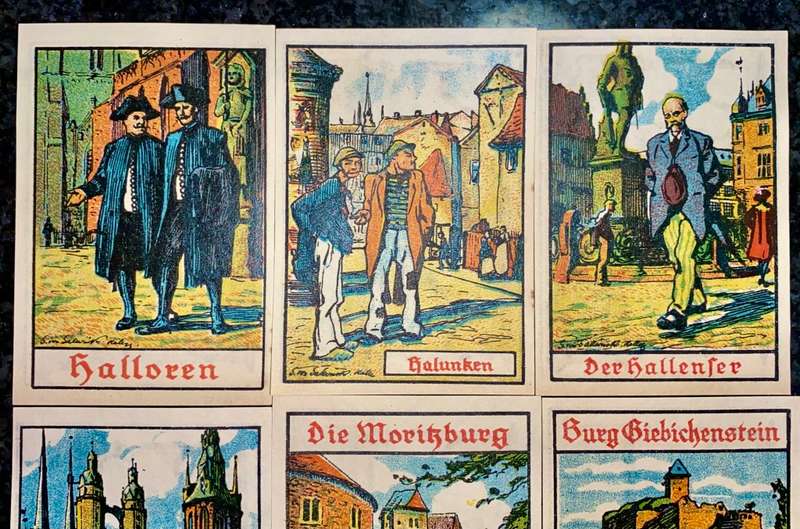 GERMANY SET - HALLE A SAALE - 50 PFENNIG 1921 UNC NOTGELD (EMERGENCY MONEY) - AMAZING ART