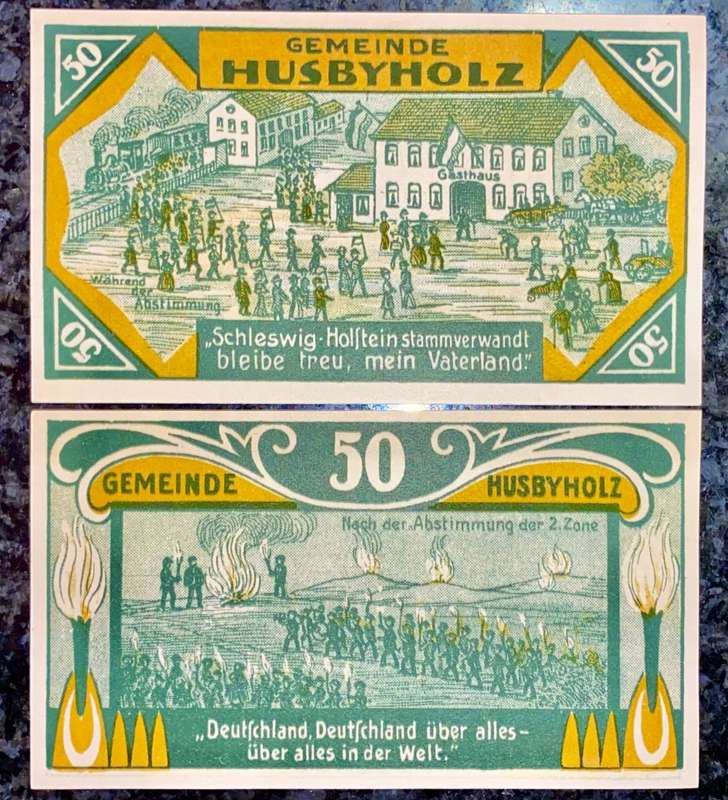 GERMANY SET - HUSBYHOLTZ - 50 PFENNIG 1921 UNC NOTGELD (EMERGENCY MONEY) - AMAZING ART