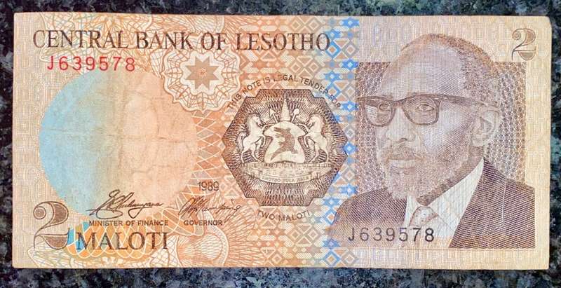 LESOTHO 2 MALOTI 1989