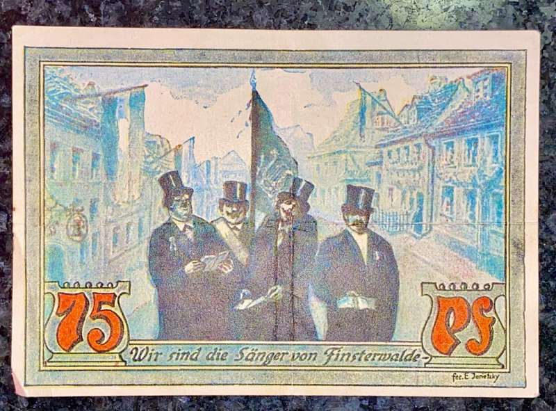 GERMANY - FINSTERWALDE - 75 PFENNIG NOTGELD (EMERGENCY MONEY) - AMAZING ART -