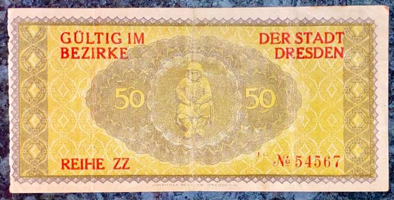 GERMANY - DRESDEN - 50 PFENNIG 1917 UNC NOTGELD (EMERGENCY MONEY) - AMAZING ART -