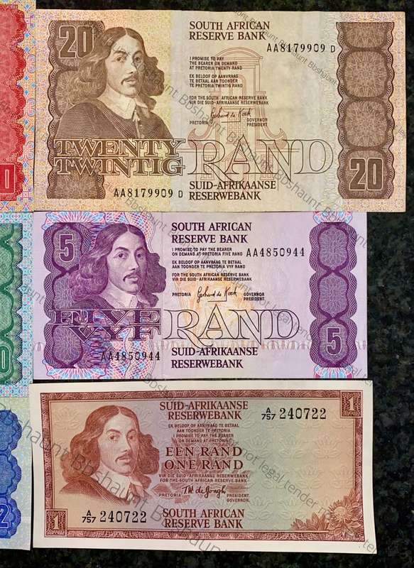COMPLETE SET OF ALL AA GPC DE KOCK & DECIMALS R50AA TO R2A - 1980s(R1A TW DE JONGH)(1 BID TAKES AL