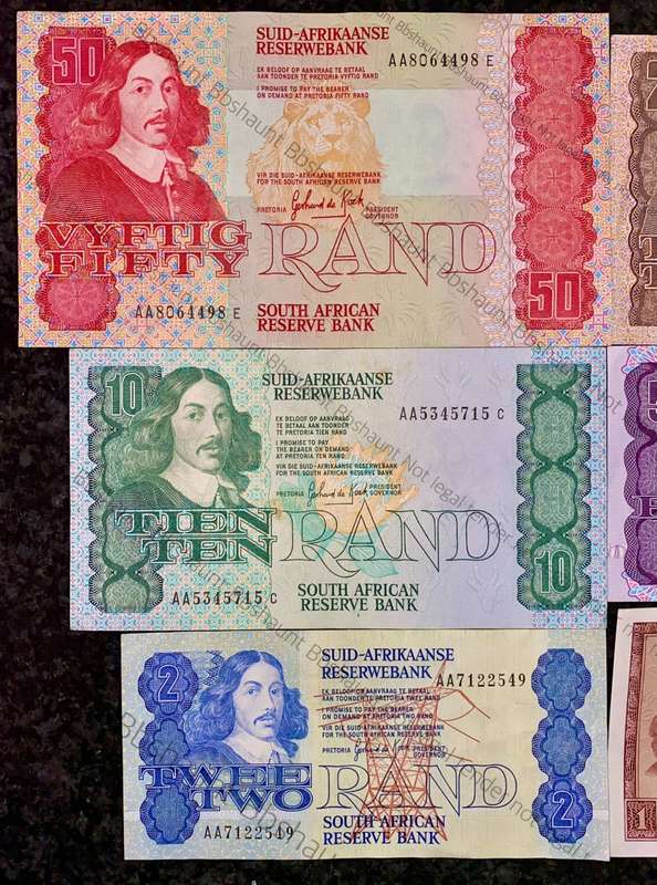 COMPLETE SET OF ALL AA GPC DE KOCK & DECIMALS R50AA TO R2A - 1980s(R1A TW DE JONGH)(1 BID TAKES AL