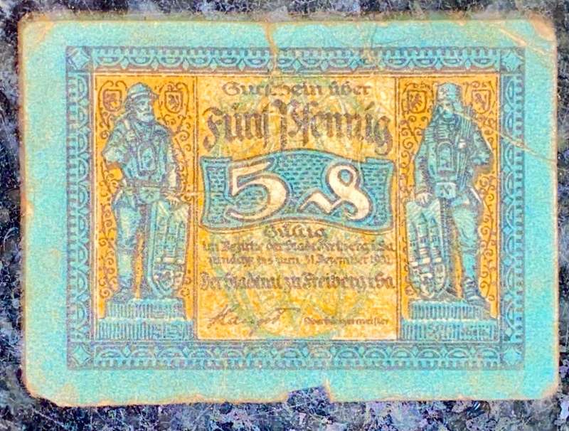 GERMANY - FREIBERG - 5 PFENNIG 1921 NOTGELD (EMERGENCY MONEY) - AMAZING ART