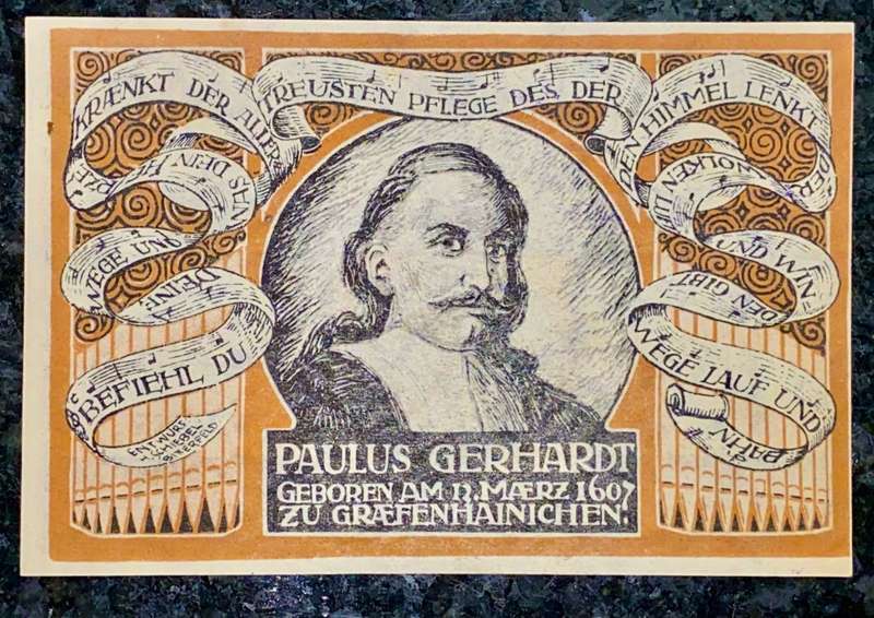 GERMANY STAMPED  - GRAEFENHAINICHEN - 100 PFENNIG 1921 UNC NOTGELD (EMERGENCY MONEY) - AMAZING ART
