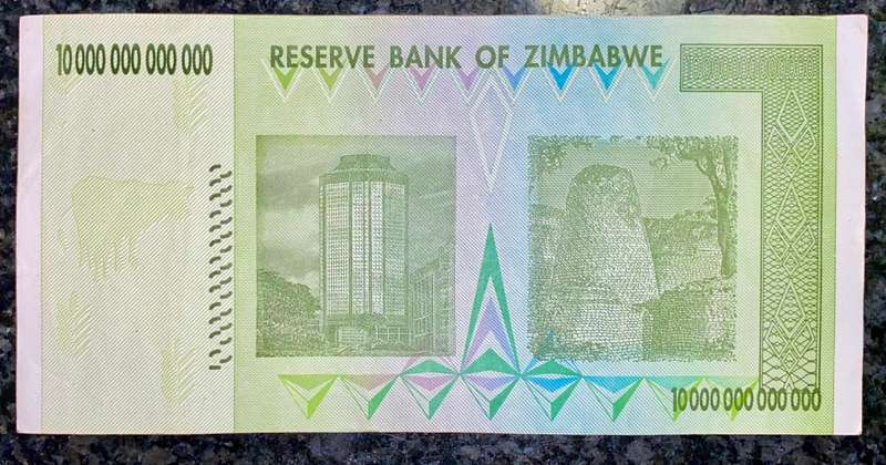 ZIMBABWE 10 TRILLION DOLLARS AA1020524 HARARE 2008