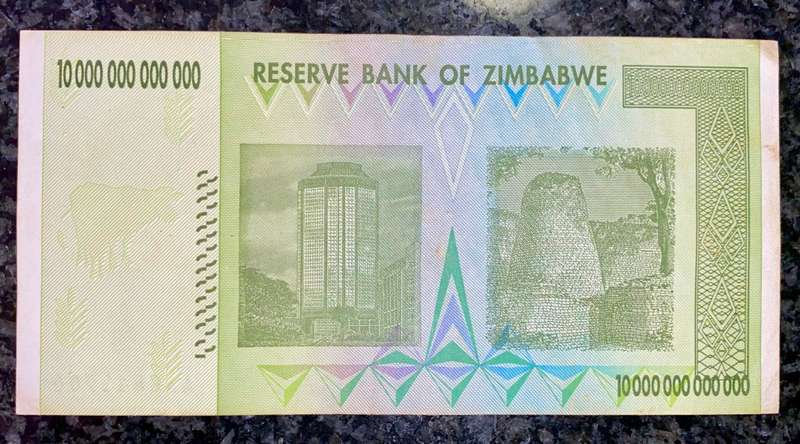 ZIMBABWE 10 TRILLION DOLLARS AA0541904 HARARE 2008