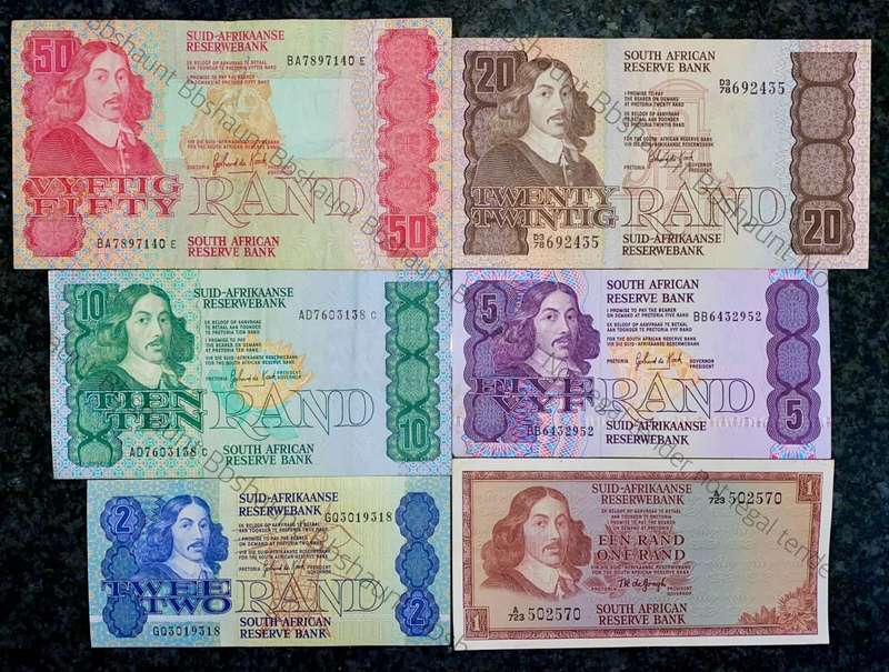 COMPLETE SET OF GPC DE KOCK & DECIMALS R50 SCARCER BA SERIE'S TO R2 - 1980s (R1 TW DE JONGH 1975)