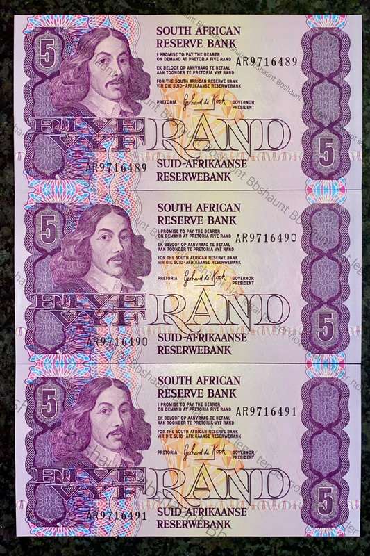 GPC DE KOCK R5 IN SEQUENCE AR9716491-489 - 3RD ISSUE 1989 UNC(1 BID TAKES ALL)