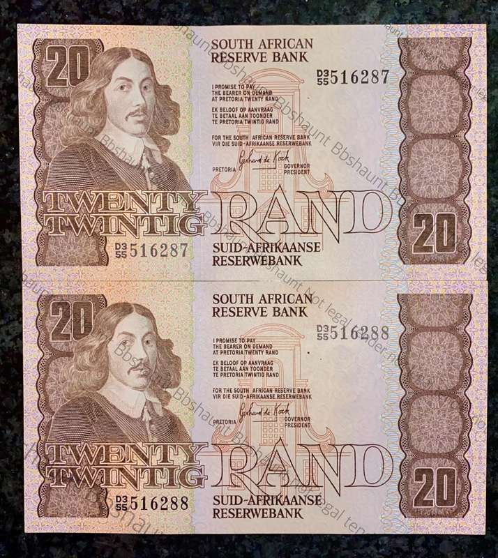 GPC DE KOCK R20 IN SEQUENCE D355 /516288-287 AUNC  3RD ISSUE 1984 E/A (1 BID TAKES ALL)