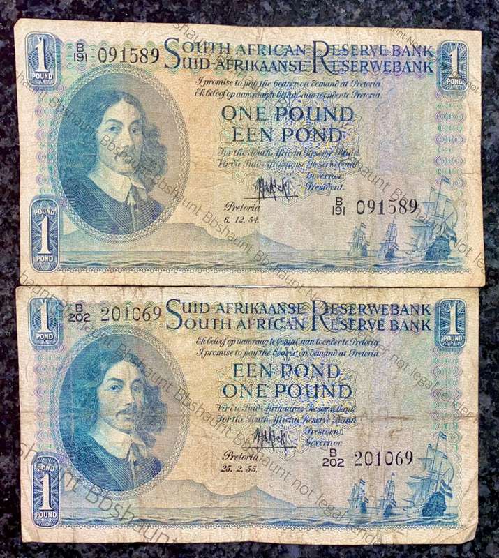 MH DE KOCK SET 1 POUND 1954 E/A & 1955A/E 3RD ISSUE (1 BID TAKES ALL)