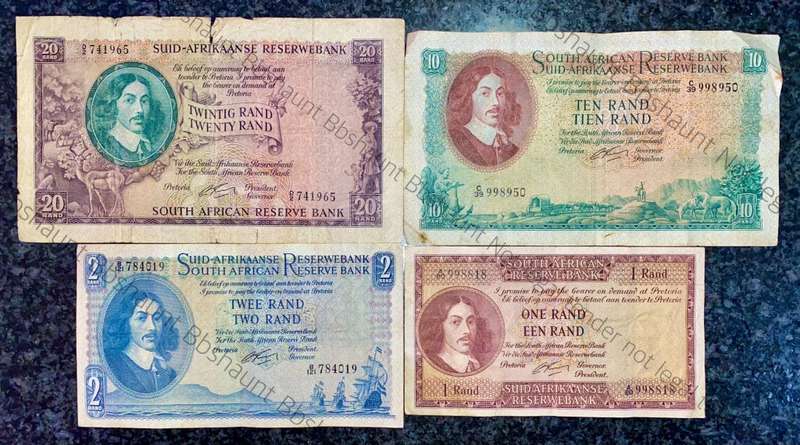 COMPLETE SET OF G.RISSIK & DECIMALS R20 TO R1 - FIRST ISSUE - 1962 BIG NOTES (1 BID TAKES ALL)