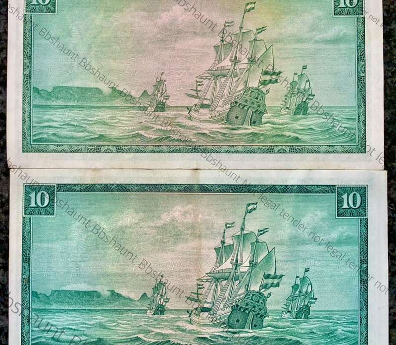 TW DE JONGH R10 DIFFERENT COLOURS 1ST ISSUE 1967 & 3RD ISSUE 1975 (1 BID TAKES ALL)