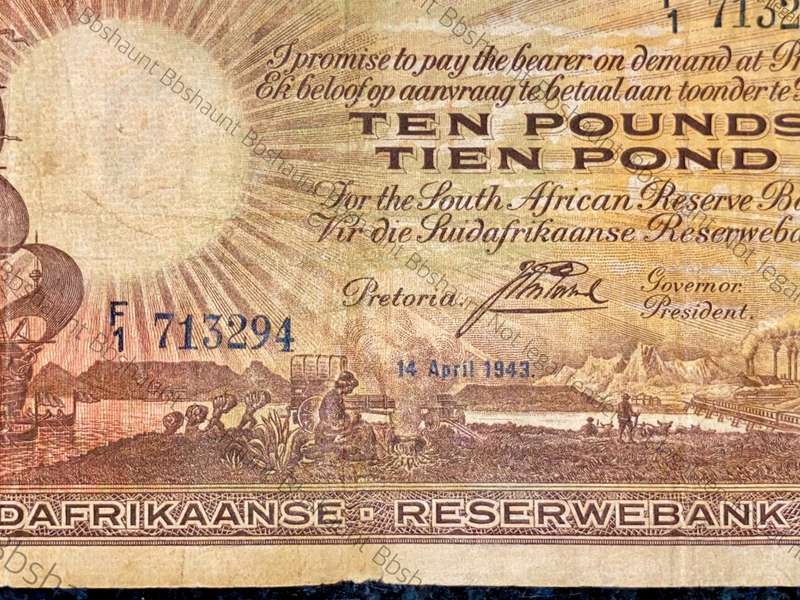 J POSTMUS 10 POUND 14TH APRIL 1943 - F1 - VAN RIEBEECK WTM E/A