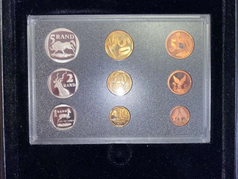 SOUTH AFRICA MINT PROOF COIN SET R5 TO 1 CENT -- 1996 -- IN ORIGINAL BOX
