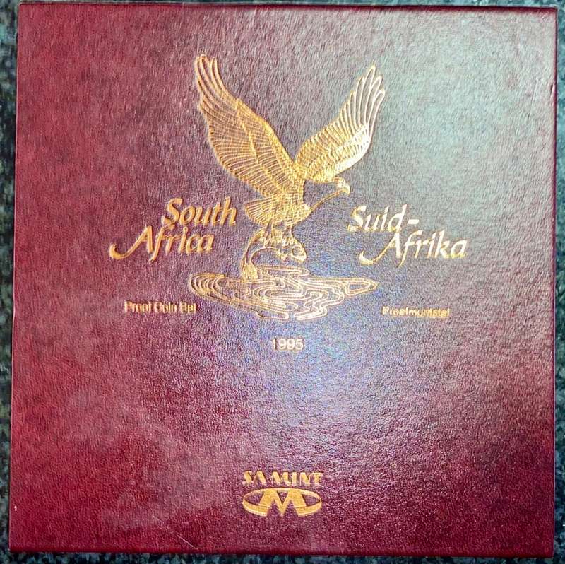 SOUTH AFRICA MINT PROOF COIN SET R5 TO 1 CENT -- 1995 -- IN ORIGINAL BOX