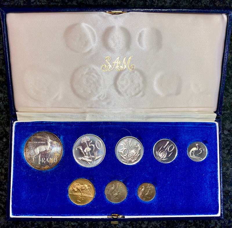 SA MINT PROOF SET 1978 SILVER R1 TO 1/2 CENT IN BLUE S A MINT BOX