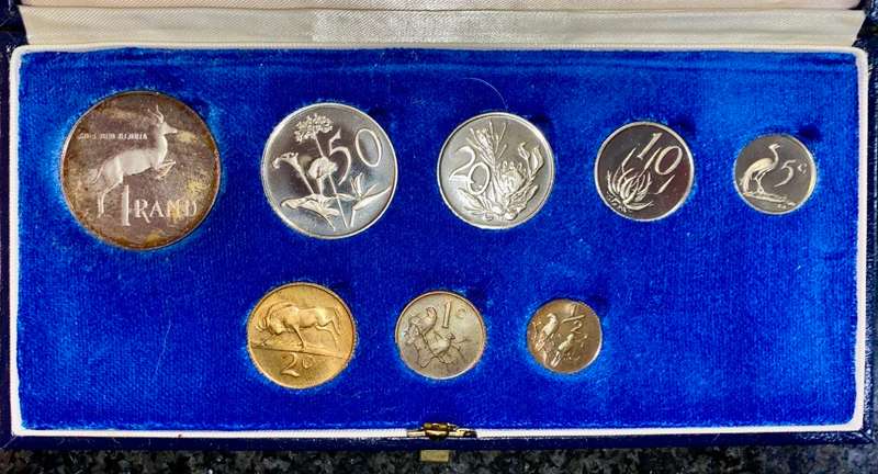 SA MINT PROOF SET 1978 SILVER R1 TO 1/2 CENT IN BLUE S A MINT BOX