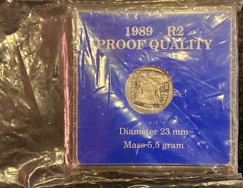 SOUTH AFRICA PROOF R2 -- 1989 -- IN ORIGINAL S A MINT CASE STILL SEALED